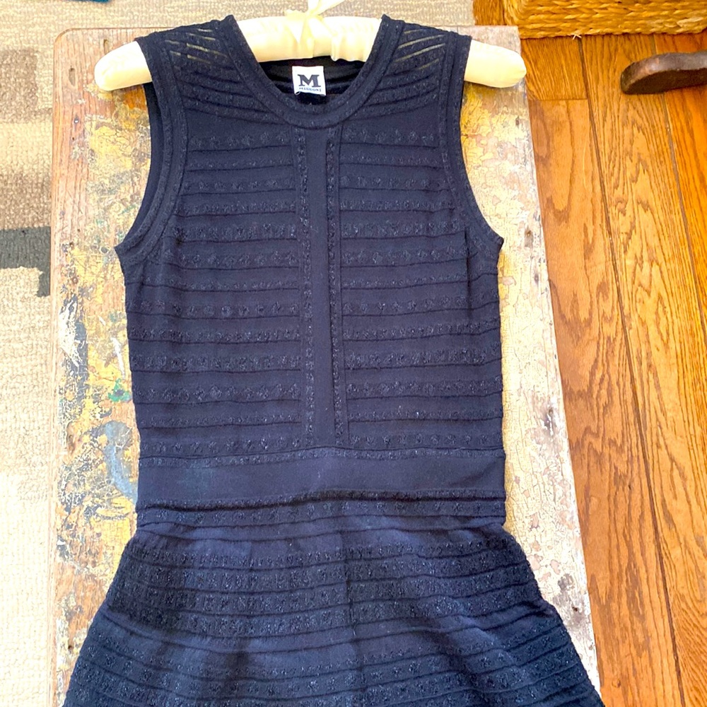 M by Missoni Black Sleeveless Textured Knit Dress